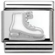 SilverShine aus Edelstahl mit 925er Silber und Emaille - Eislaufschuh Weiß - 330204/04