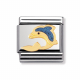 TIERE - WASSER Edelstahl, Email und 18K-Gold (Delphin)