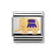 TIERE - LAND Edelstahl, Email und 18K-Gold (Elefant VIOLETT)