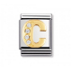 BUCHSTABEN Edelstahl, 18K-Gold und Cubic Zirc. (C)
