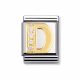 BUCHSTABEN Edelstahl, 18K-Gold und Cubic Zirc. (D)