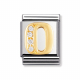 BUCHSTABEN Edelstahl, 18K-Gold und Cubic Zirc. (O)