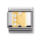 BUCHSTABEN Edelstahl, 18K-Gold und Cubic Zirc. (N)