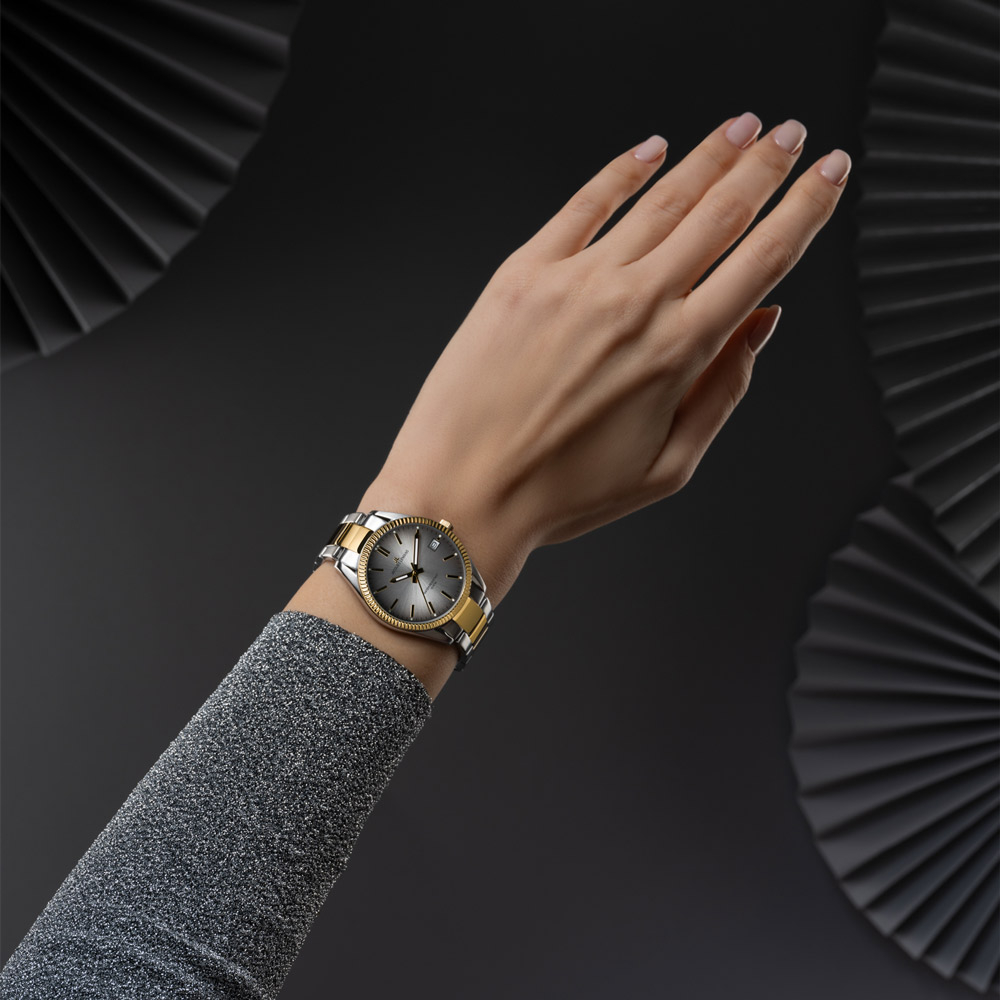 Jacques Lemans Damenuhr Mit Glitzersteinen Jacques Lemans ISEE Herrenuhr  Energywatch Bicolor 10 ATM