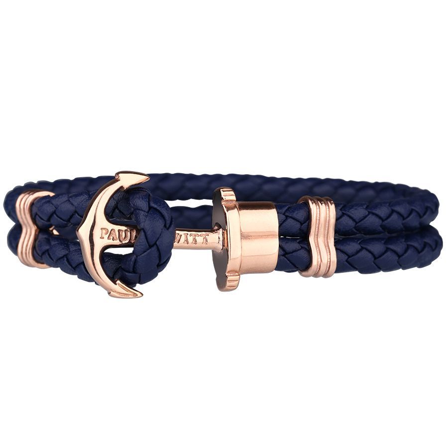 Paul Hewitt Armband - Rosé Gold Anker Blau - PH-PH-L-R-N