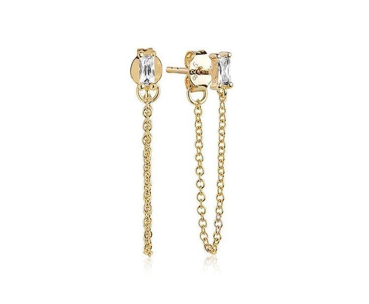 SIF Jakobs Ohrringe - Princess Baguette Piccolo Lungo- SJ-E1074-CZ-YG